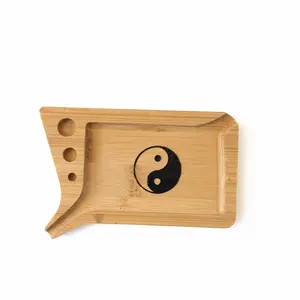 Bamboo Multipurpose Tray Set With 'Ying Yang' Engraving