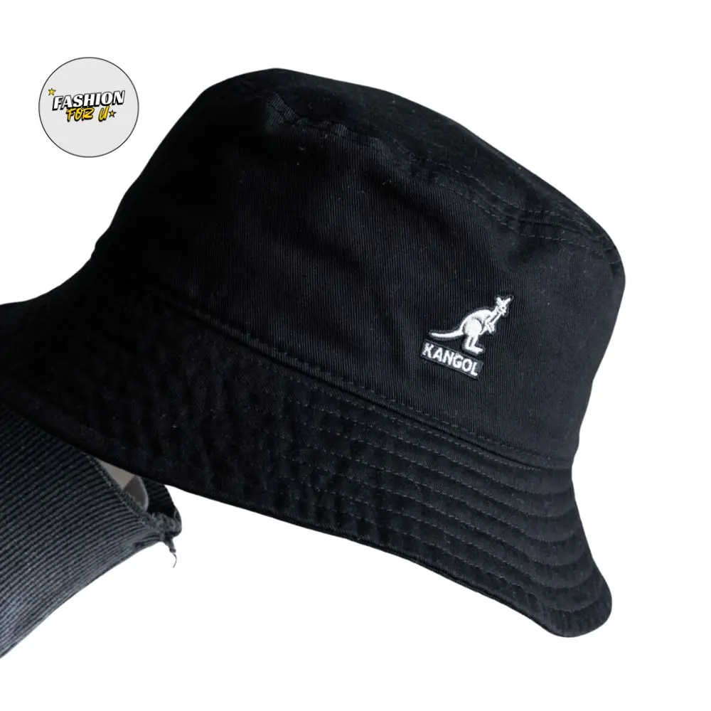 Kanggol Washed Bucket Hat| Cotton| Unisex Fashion| Men's Washed Cotton Bucket Hat - Flat Crown| Cap