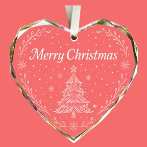 Personalized Glass Heart Christmas Ornament – Custom Family Name Ornament 2025 – First Christmas Keepsake – Unique Christmas Ornaments