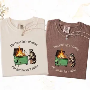 Comfort Colors Funny Parody Shirt: Dumpster Fire Raccoon TShirt, Mental Health Tee