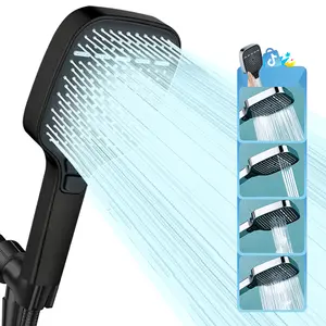 High-pressuremulti-mode handheid showerhead &Square-panlel showerhead,power wash,showerhead with ON/OFF switdh for pets bath 1.5m hose,shower bracket,Shower,bathroom supplies.