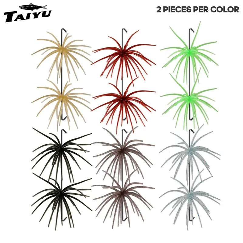 TAIYU 2-Pack Sea Urchin Soft Bait for Bass Trout Fishing, Floating Biomimetic Soft Lure, Tpe Artificial Fish Attractant, Fishing Lures, Simulation Fishing Lure, Floating Swimming Lures, Outdoor Fishing Equipment, Fishing Gear