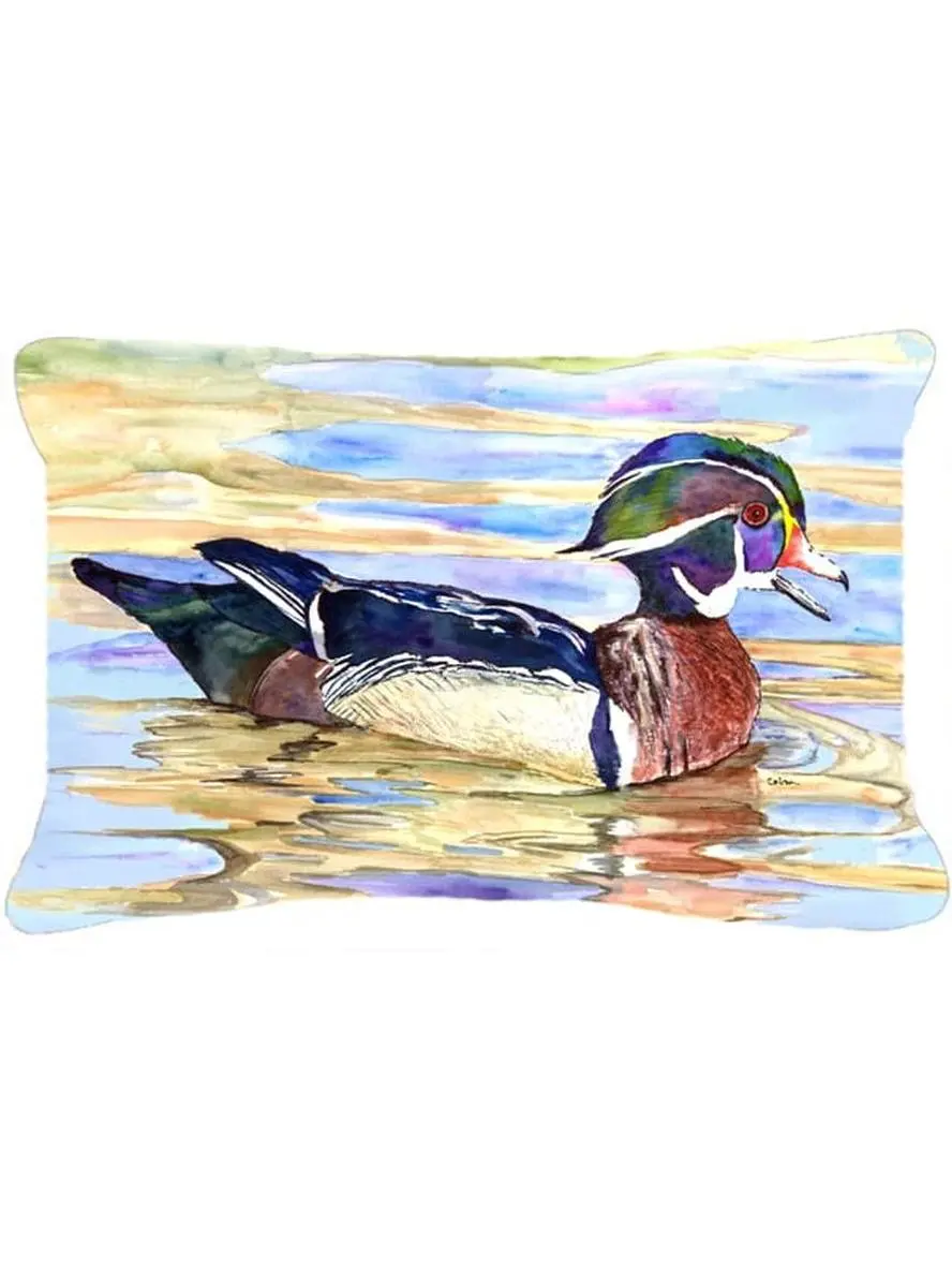 Wood Duck Indoor & Outdoor Fabric Decorative Pillow - 12 x 16 In., Fade Resistant