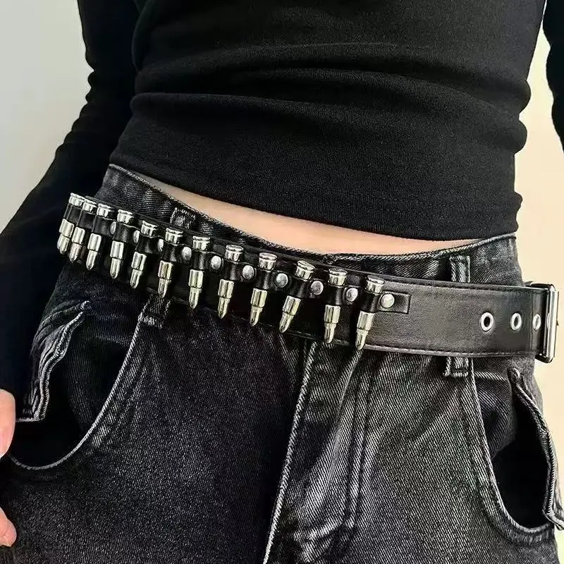 Bold Punk PU Leather Belt for Men and Women, Trendy Rock Style Fashion Accessory for Daily Wear and Parties, Punk Attitude Elevates Simple Outfits, Adults, Pu Leather Feels Sleek, Low-Care Wear, Punk Lovers