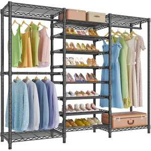 VIPEK S3 Heavy Duty Closet Rack Freestanding Wardrobe Rack with 6-Tier Shoe Rack Organizer, Adjustable Shelf, Living Room Furniture, Carbon Steel
