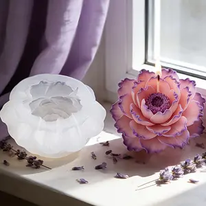 Resin Mould - 3D Layered Peony Flower Resin Casting Mould with Frilled Petals and Detailed Center Design, Ideal for Home Accessories, Romantic Gifts, Holiday Decorations, Crafts