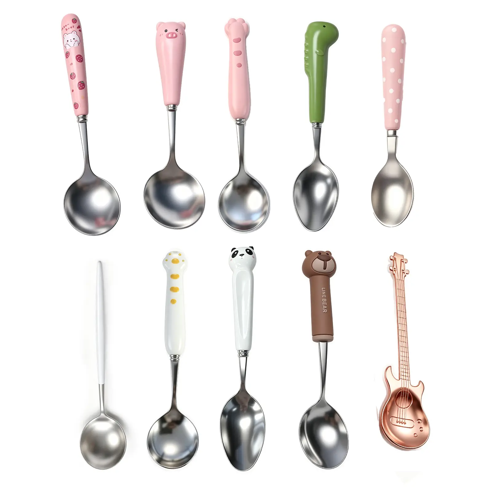 10Pcs Cute Stainless Steel Tablespoons, Food Grade Premium Silverware, Mirror Polished, Durable & Dishwasher Safe, Ideal for Home and Restaurant Use 10Pcs Cute Stainless Steel Tablespoons, Food Grade Premium Silverware, Mirror Polished, Durable & Dishwasher Safe, Ideal for Home and Restaurant Use