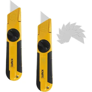 Fixed-Utility, Non-Retractable Heavy Duty Drywall Cutter, Extra 10 Blades Included, 2-Pack for Precision Cutting and Long-Term Use, Construction Hand Tool, DIY Utility Knife, Professional Blade for Sheetrock