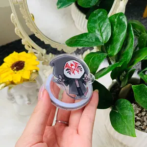 Aesthetic Kpop Purple Lightstick Instagram Post Acrylic Phone Grip | Cute Galaxy Concert Glow Stick Griptok Stand for Case | Kawaii Fandom Idol Merchandise Smartphone Ring Holder | Trendy Holiday Gift for Pop Music Lovers Bestie