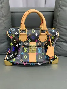 Pre-owned Louis Vuitton CANVAS Top Handle Bag Takashi Murakami Monogram black Multicolor Speedy 30 XP01928 [BF 12Z]