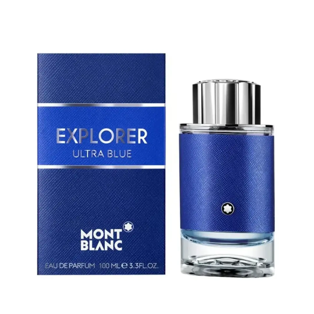 Montblanc Explorer Ultra Blue Eau de Parfum for Men, 3.3 fl oz Naturally Derived Everyday Wear Woody Aquatic Fragrance, Fresh Marine Citrus Men's Cologne in Single Box