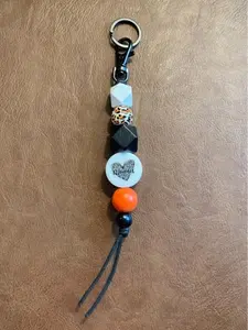 Orange & Leopard Mama Keychain