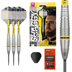 TARGET Darts Scott Williams Generation 2 Swiss Point Steel Tip Dart Set, 23G/25G | Player Edition G2 90% Tungsten Darts, Pro Ultra No.2 Flights, Pro Grip Tag Shafts & SP Tool