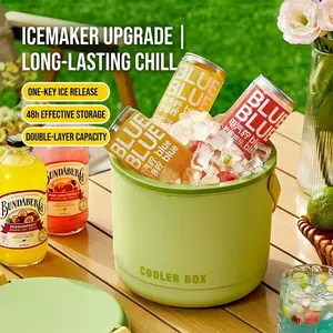 Portable Ice Bucket Food Grade Material, Outdoor Dual-Function Ice Maker & Storage, Compact Design for Easy Carry, Ideal for Outdoors, Home Bar Accessories