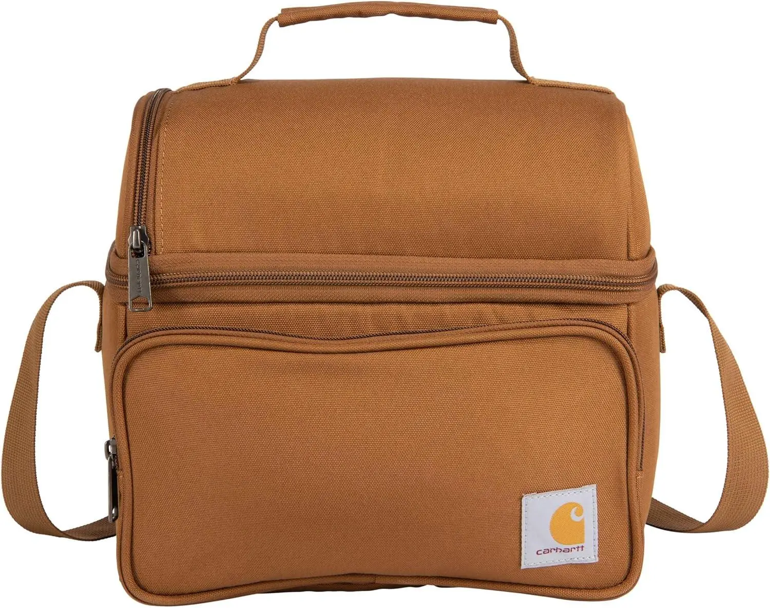 Carhartt Camping Cooler, Worksite Lunchbox, Soft Shell Lunch Bag for Construction Sites, Work and Everyday Use, Brown Signature Products Group SPG