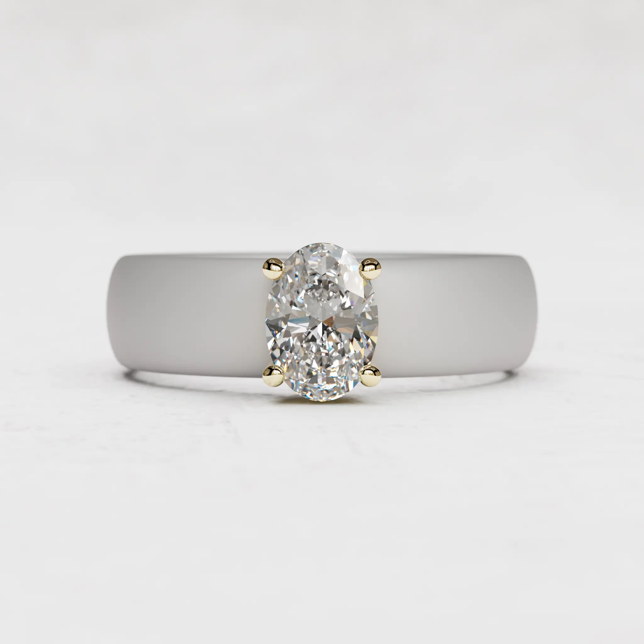 Oval Moissanite Silicone Ring | 1 Carat