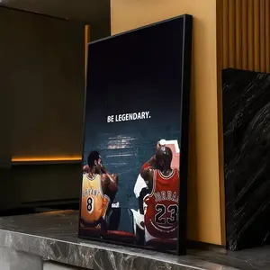 [NO FRAME] Legendary Basketball Icons Wall Art, Motivational Sports Quote Poster, Inspirational Athlete Wall Decor