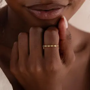 Marquise Jade Ring by Caitlyn Minimalist - Delicate Jade Eternity Ring - 18K Gold Plated Gemstone Ring - Vintage Boho Jewelry - Girlfriend Gift