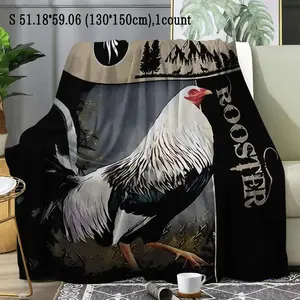 Rooster Pattern Throw Blanket, Soft, Comfortable, Lightweight, Warm, Gentle on Skin, Breathable in AC Rooms, for Bedroom Bedding, Napping, Home Use, 1 Count,summervibes