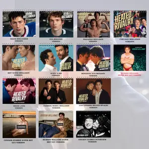 Hollanov Heated Rivalry Shane Hollander and Ilya Rozanov Gay Hockey 2026 Wall Calendar, Pride LGBTQ Sports Home Decor Calendar, Enemies to Lovers Aesthetic Rainbow Hockey Calendar