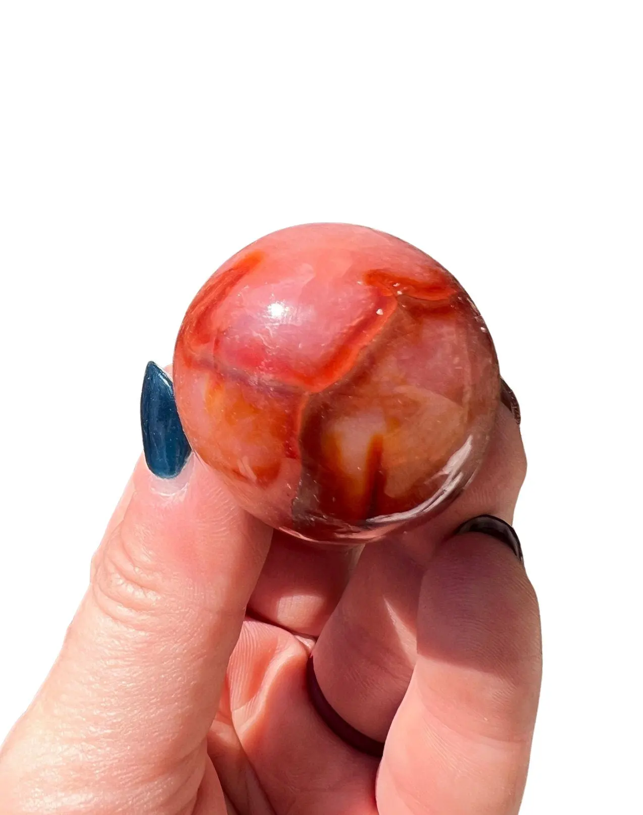 New Moon Beginnings Carnelian Stone Sphere - Natural Color with Unique Patterns