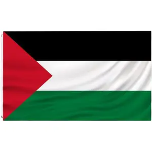 Palestinian flag 3x5 FT Palestine flag Polyester outdoor indoor Canvas Header and Double Stitched with two Brass Grommets