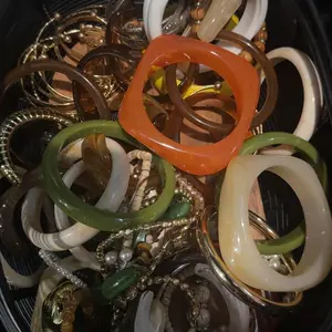 Vintage Resin Amber Acrylic Bangles Set, 4-Piece Fashion Jewelry for Women, High Quality Daily Wear Accessories