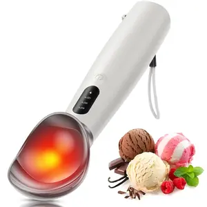 Heated Ice Cream Scoop - kitchen Gadgets, Features 3 temperature settings (110°F/140°F/150°F), IPX7 waterproof, 2500mAh long-lasting battery Ideal for hard ice cream and frozen desserts Perfect gift for parties and birthdays