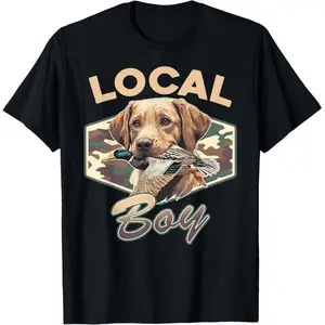 Camo Southern Local Boy Labrador Duck Hunting Outdoor Nature T-Shirt
