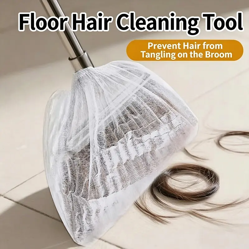 100-Count Disposable Broom Covers, Household Home Care Dust Removal Essential, Static Adhesion for Hair & Fine Dust Capture, Easy Cleaning Aid