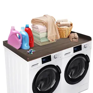 Garvee Washer Dryer Countertop, Wood Laundry Countertop with 2.75" H Edge Rails, Waterproof Washer Dryer Cover with Anti-Slip Pads for Laundry Room Organization and Storage