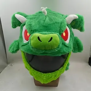 Cartoon Animal Motorcycle Helmet Cover, Fits Full Face Helmets, Plush Design, Monster, Fun Bicycle Accessory, Protective Decoration, Motorbike Helmet