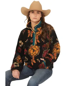 Wrangler Women's Retro Floral Print Sherpa Pullover - 112371676