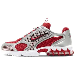 Nike Air Zoom Spiridon Cage 2 Low-Top Athletic Casual Shoes for Men and Women - Durable and Versatile in Gray Red