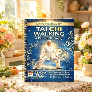 Senior Tai Chi Walking Plan, 28-Day Weight Loss Program, Daily 10-Minute Chair-Assisted Exercise, Metabolism Boost, Beginner Fitness Guide