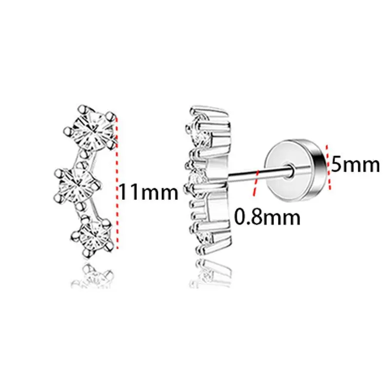 Silver three zirconia pairs