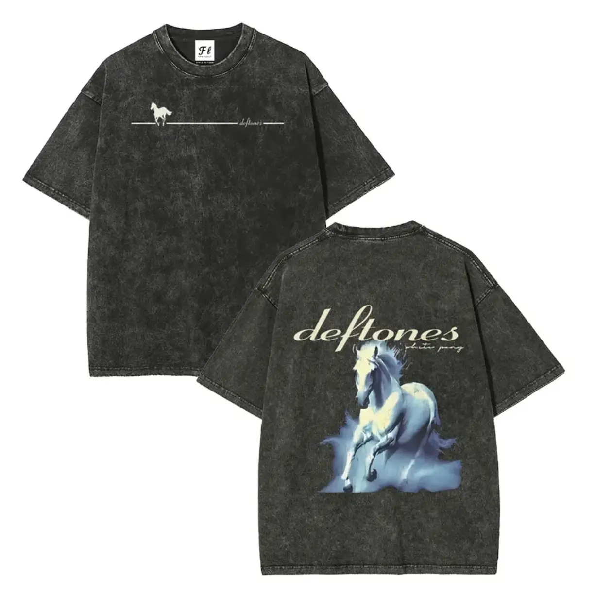 Unisex Deftones "White Pony" Tour Vintage Washed T-Shirt, Oversized Heavy Tee, 90s Grunge Gothic Punk Y2K Rock Band Merch
