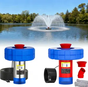 Pond Fountain Aerator  1HP 110V 750W 15000 GPH Floating Fountain Pump with 100 FT Power Cord  2 x 100 FT Rope Timer  Fully Automatic Powerful Aerating Fountain for Larger Ponds, Lakes Water Circulation Pump