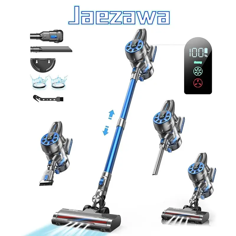 New Upgrade Cordless Vacuum Cleaner, Power Stick Vacuum 450W 36Kpa with Long Runtime Detachable Battery, Vacuum Cleaner with LED Display Lightweight & Quiet, for Pet Hair, Floor, Carpet, 1.5L Dust Cup