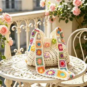 Women's Retro Floral Patchwork Messenger Bag - Boho Crossbody Tote, Hand Washable Lightweight Casual Shoulder Bag for Women Purses, Ideal for Daily Sports & Outdoor Use, Messenger Bags, Bags For Women Purses