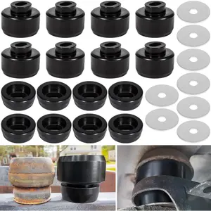 7-141 Body and Cab Mount Bushing Kit for Chevy Silverado & Sierra 1500/2500 2WD/4WD 1999-2014 Polyurethane Body Cab Mounts & Washers (Black 24PCS)