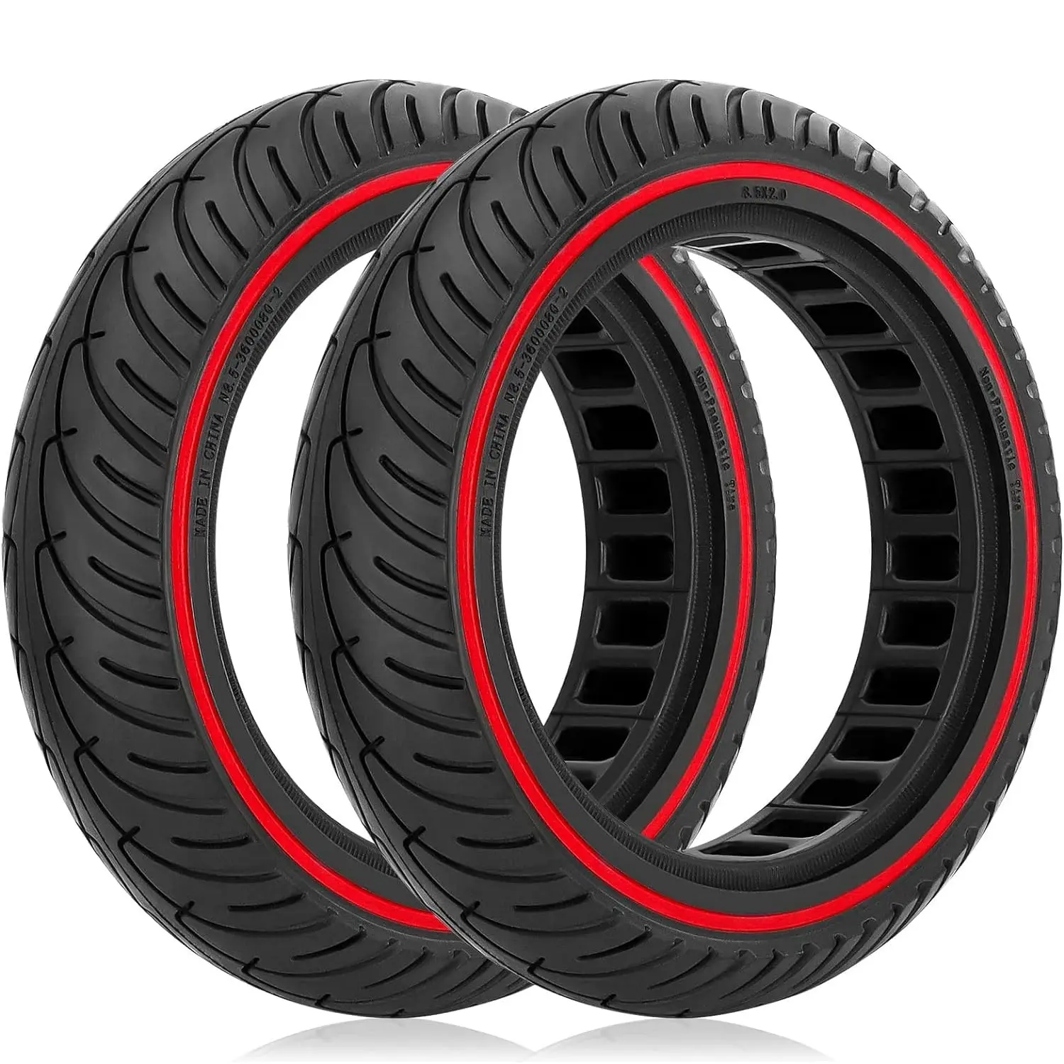 Electric Scooter Solid Tires, Vulcanized Sponge Rubber, 8.5 Inch Non-Pneumatic Honeycomb Replacement Wheels, Vulcanized Rubber Construction, Durable & Lightweight Design, Perfect Fit for E-Scooters
