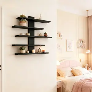 Wall-Mounted No-Drill Storage Rack, Wall Mount Design, Multi-Layer Vertical Organizer, Easy Installation, Transparent Dust-Proof, Ideal for Collectibles, Toys and Bedroom