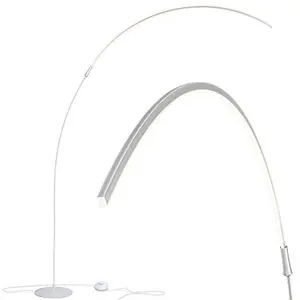 Brightech Sparq Arc LED Floor Lamp - Modern Over The Sofa Living Room Light - Warm White Arch Lighting for Bedrooms or Offices - Dimmable Minimalist Pole Downlight