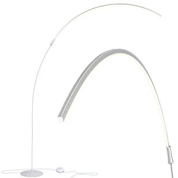 Brightech Sparq Arc LED Floor Lamp - Tall, Dimmable, Adjustable Stand Lamp with Bases & Shades - Modern Articulated 3-Way Over-The-Sofa Living Room Light - Warm White Minimalist Pole Downlight for Hobbies Spaces, Adjustable Stand Lamps, Bases & Shades, Ar