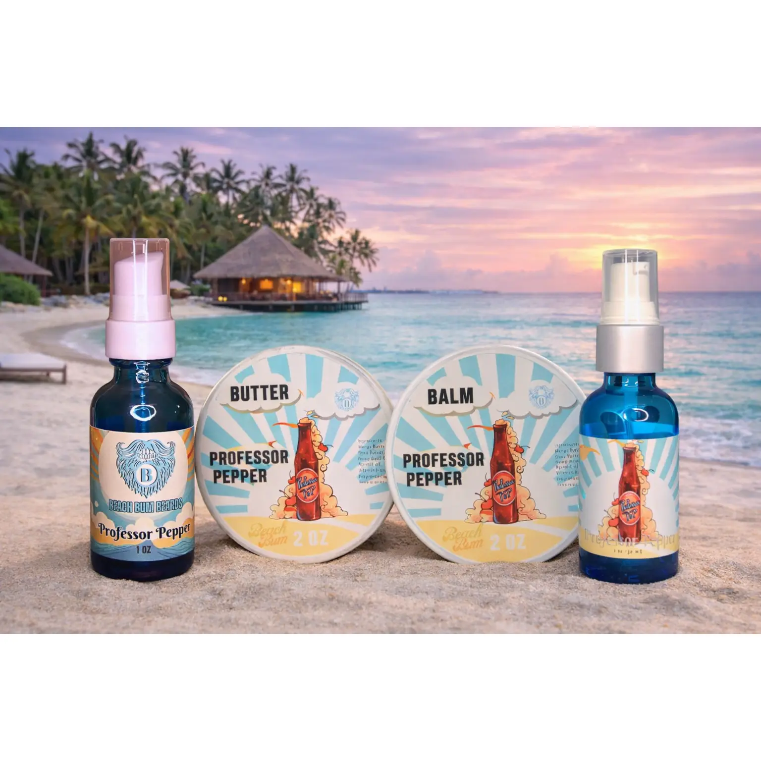 Professor Pepper Complete Set -Beard Oil, Beard Balm, Beard Butter, Liquid Beard Butter