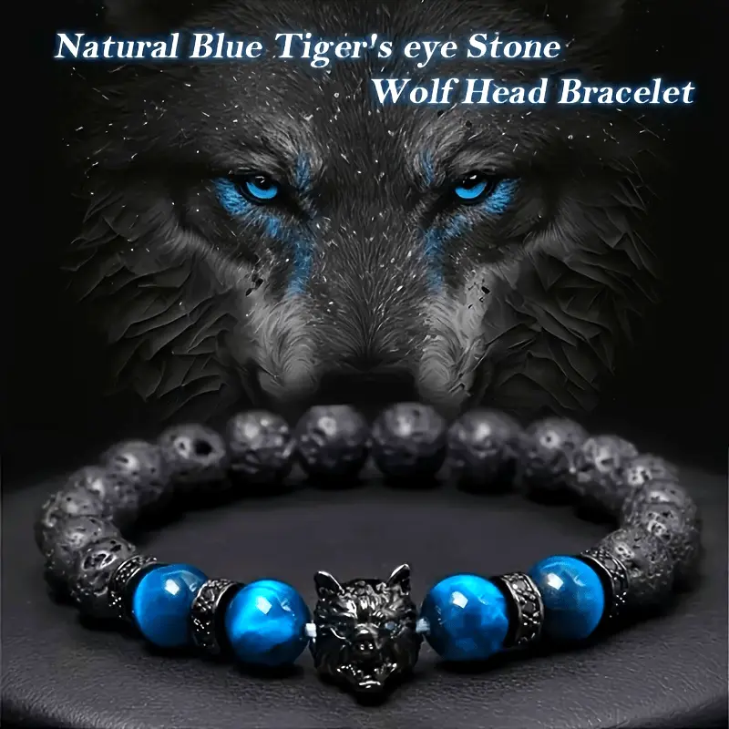 1pc Of Wolf Head Men'S Bracelet, Handmade Bracelet, Personality Bracelet