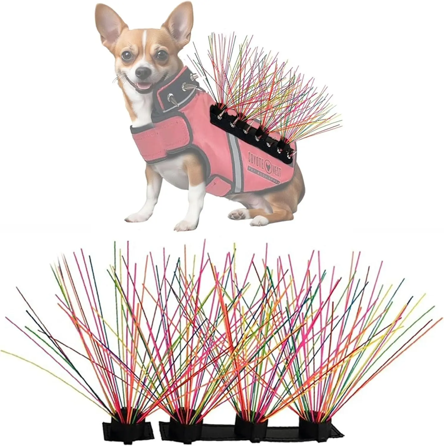 CoyoteVest CoyoteWhiskers | Protective Nylon Bristles for CoyoteVest or SpikeVest Dog Harness | Defends Against Coyotes, Dogs, Birds of Prey | Dog Accessories, Made in USA