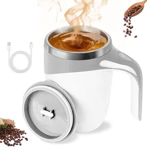 Electric Self Stirring Coffee Cup 380ml with Magnetic Rotating Design Stainless Steel Auto Mixing Mug for Office Home Travel Use