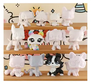 Random 12 pc White Base Blank Art Paint Set for Miniature Cat and Dog  - Perfect Art & Painting Set for Children Clay Handicraft